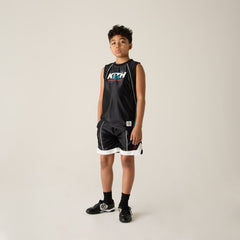 Kith Kids NY to the World Unisphere Faille Short - Black | Kith Black