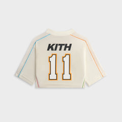 Kith Kids NY to the World Unisphere Faille Crop Jersey - Sandrift | Kith Sandrift