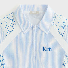 Kith Kids Patchwork Linden Quarter Zip Polo - Larimar | Kith Larimar