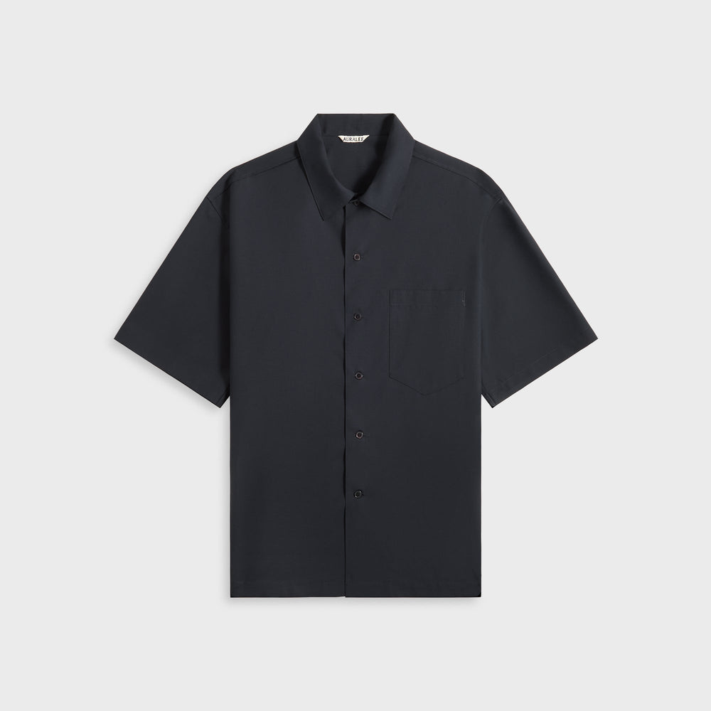 Auralee Super Fine Tropical Wool Open Collar Half Sleeved - Navy | Kith Navy
