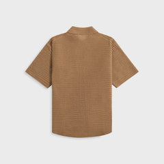 Auralee Cotton Mesh Knit Half Sleeved Shirt - Khaki Brown | Kith Khaki Brown