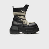 Rick Owens Megalaced Mega Tractor Stivali in Pelle - Black | Kith Black