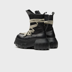 Rick Owens Megalaced Mega Tractor Stivali in Pelle - Black | Kith Black