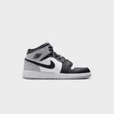 Jordan GS Air Jordan 1 Mid - White / Black / Light Smoke Grey | Kith White / Black / Light Smoke Grey