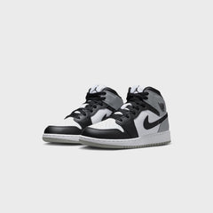 Jordan GS Air Jordan 1 Mid - White / Black / Light Smoke Grey | Kith White / Black / Light Smoke Grey
