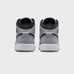 Jordan GS Air Jordan 1 Mid - White / Black / Light Smoke Grey | Kith White / Black / Light Smoke Grey