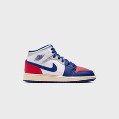 Jordan GS Air Jordan 1 Mid - White / Deep Royal Blue / University | Kith White / Deep Royal Blue / University