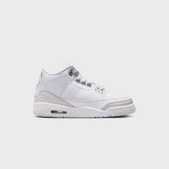 Nike GS Air Jordan 3 Retro - White / Metallic Silver / White | Kith White / Metallic Silver / White