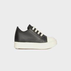 Rick Owens Baby Leather Sneakers Scarpe in Pelle - Black / Milk / Milk | Kith Black / Milk / Milk