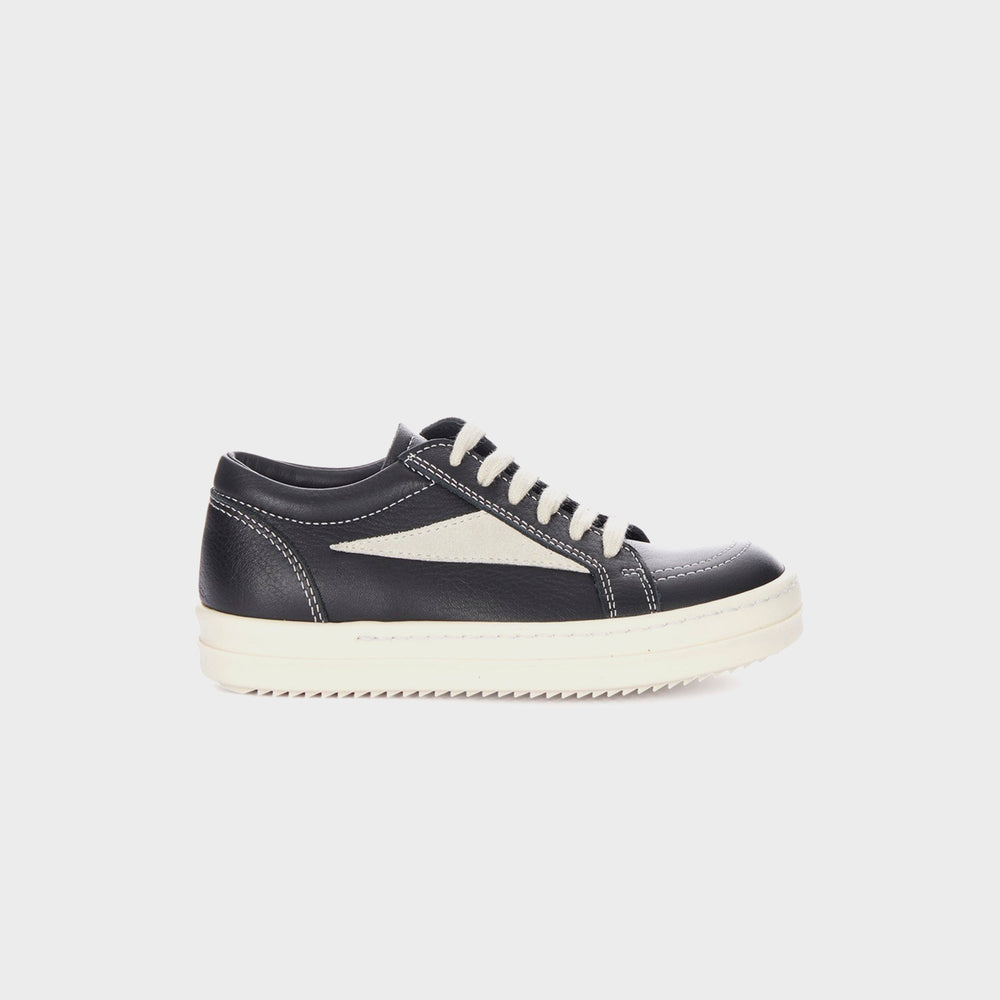 Rick Owens Kids Vintage Sneakers Scarpe in Pelle - Black / Milk / Milk | Kith Black / Milk / Milk