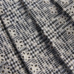 Floriane Gingham Mini Skirt with Shorts - Black / White | Kith Black / White