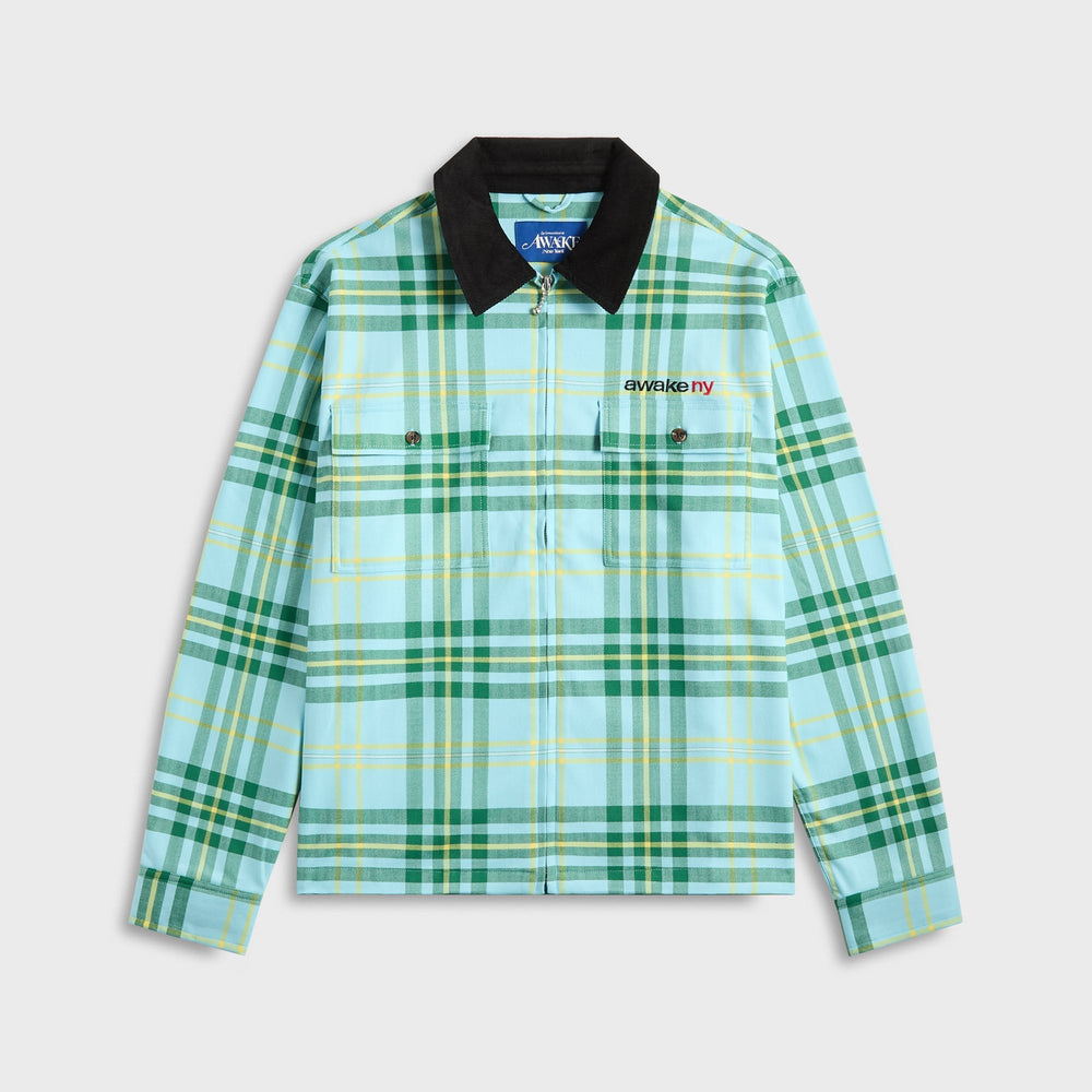 Awake NY Plaid Flannel Shirt - Turquoise | Kith Turquoise