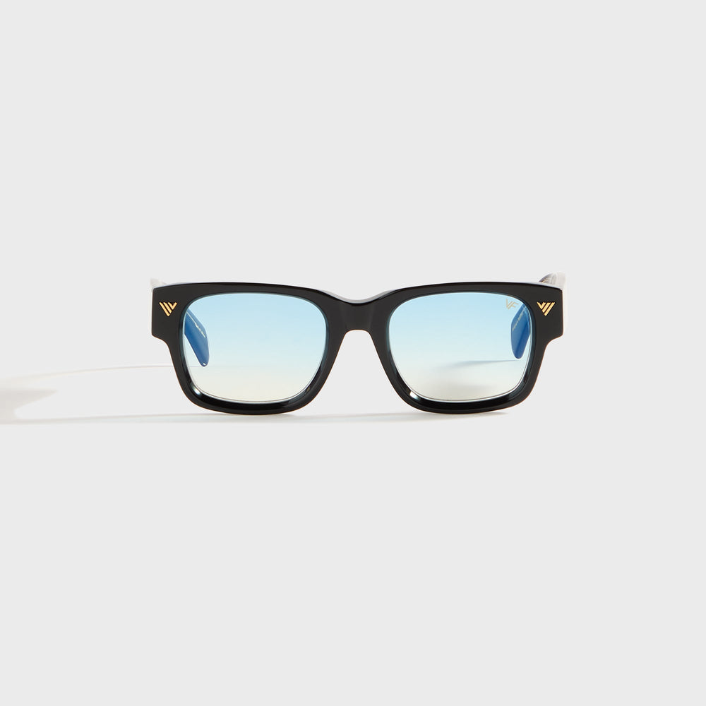Vintage Frames Bowie Black and Clear Acetate - Glossy Black / Blue | Kith Glossy Black / Blue