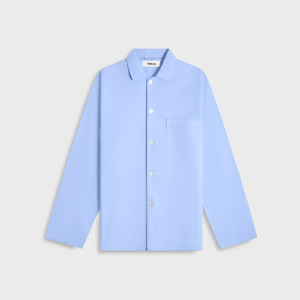 Tekla Poplin Long Sleeve Pyjama Shirt - Solid Cornflower | Kith Solid Cornflower