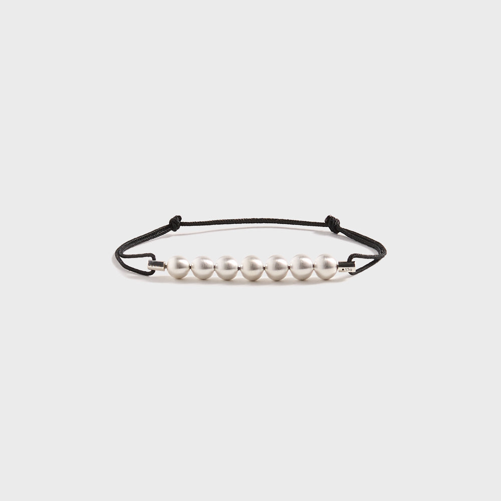 Le Gramme 13G Sterling Silver 7 Beads Cord Bracelet - Black | Kith Black