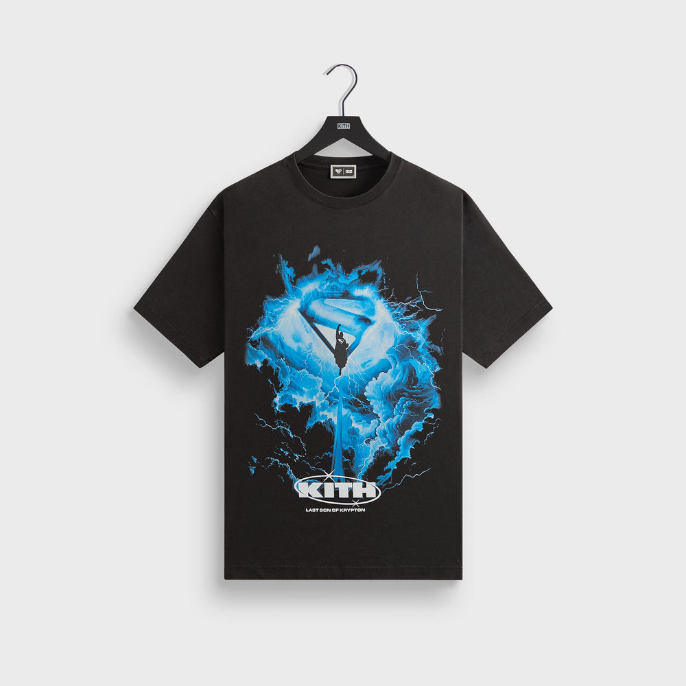 Superman | Kith (2025 Movie) Lightning Vintage Tee - Black | Kith Black