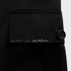 Marni Taffeta Drawstring Cargo Workwear Gabardine Pant - Black | Kith Black