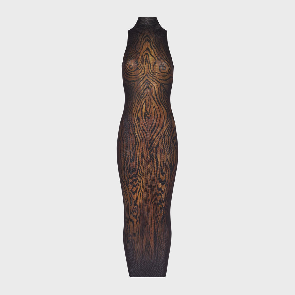 Jean Paul Gaultier Mesh Long Dress Double Layer - Printed Woods | Kith Printed Woods