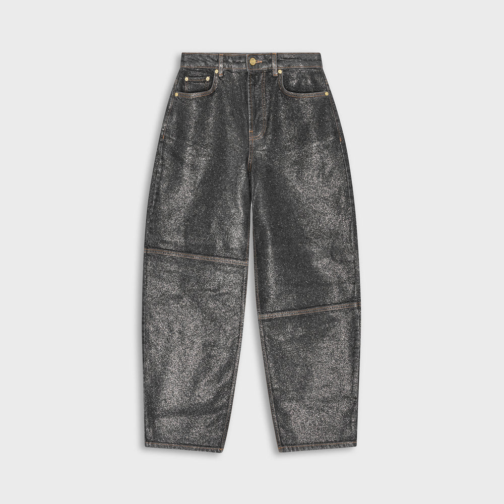 Ganni Shimmery Foil Denim Stary Pant - Washed Black | Kith Washed Black