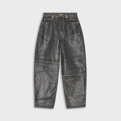 Ganni Shimmery Foil Denim Stary Pant - Washed Black | Kith Washed Black
