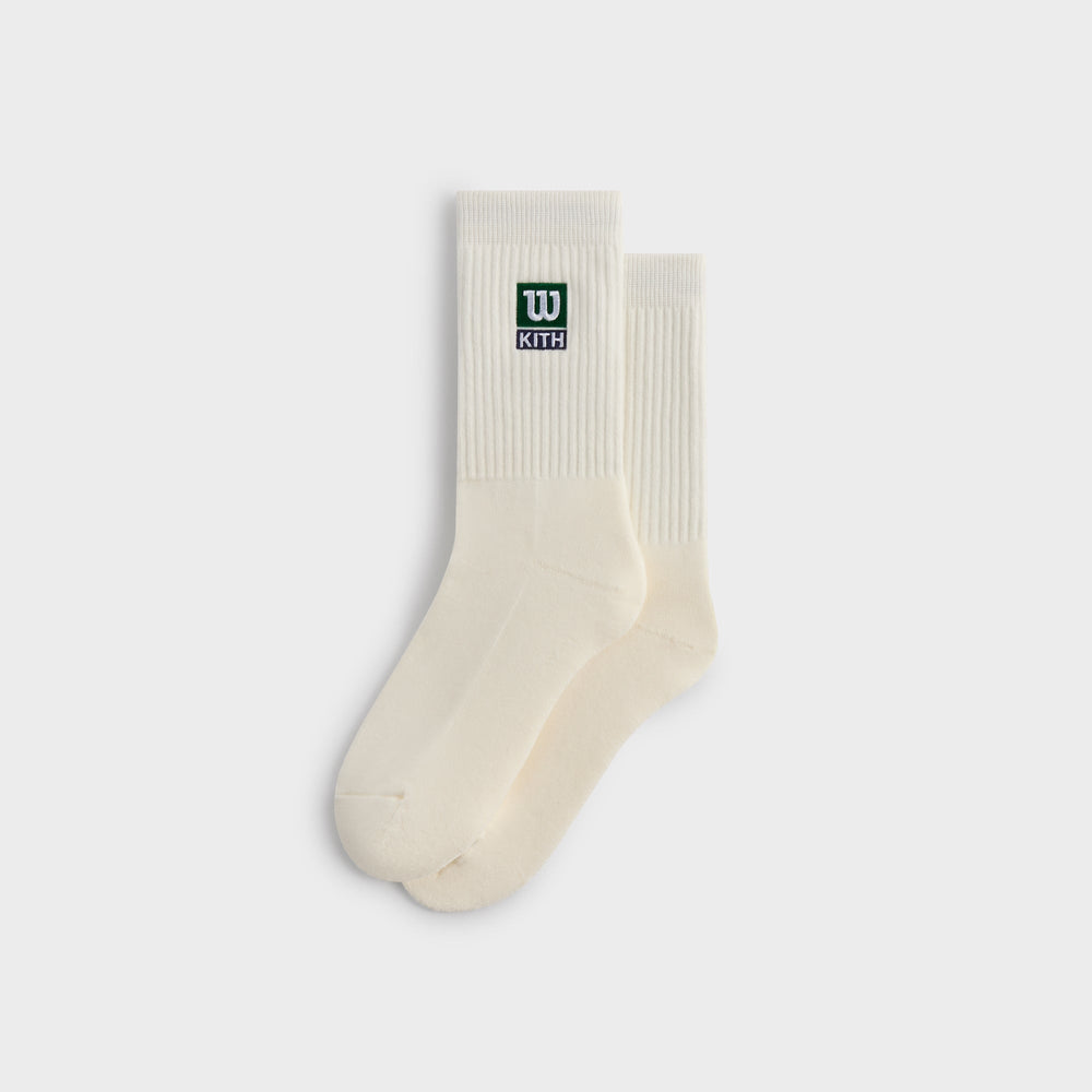 Kith for Wilson Logo Crew Socks - White | Kith White