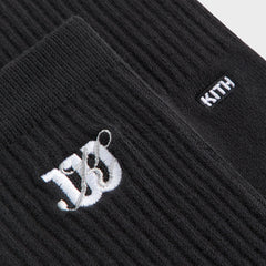 Kith for Wilson Logo Crew Socks - Black | Kith Black
