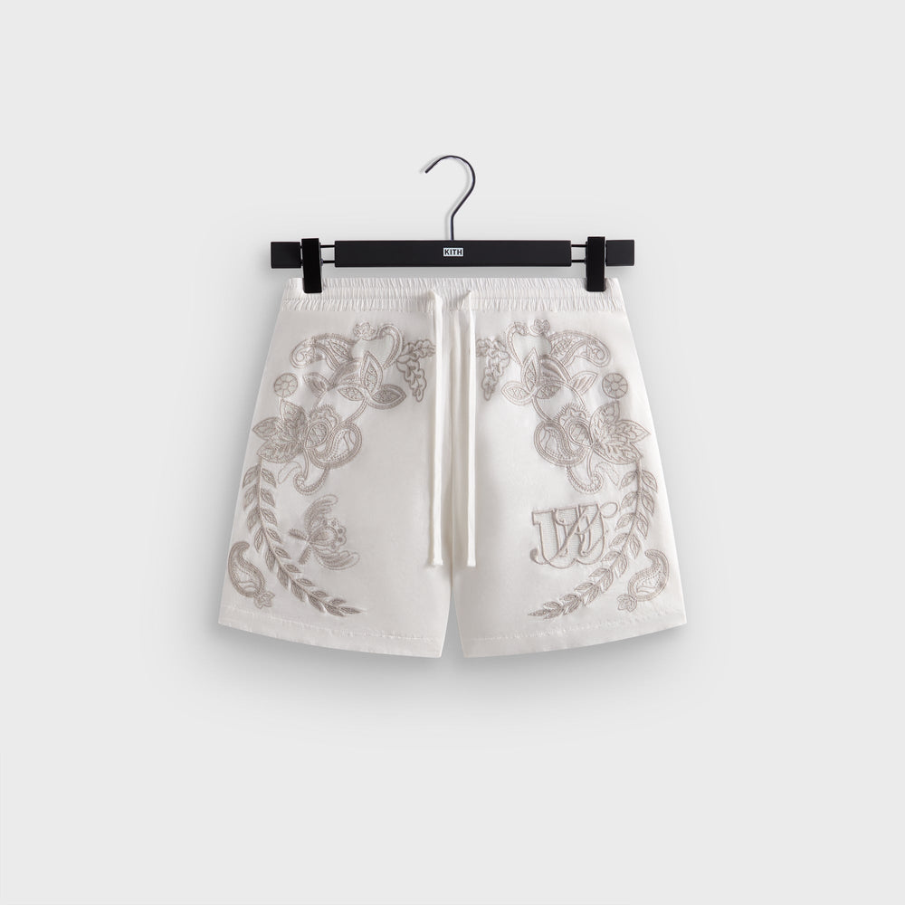 Kith for Wilson Embroidered Mesh Active Short - White | Kith White