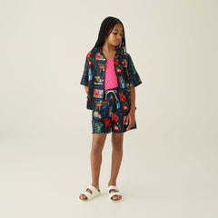 Kith Kids Souvenir Stamp Thompson Camp Shirt - Nocturnal | Kith Nocturnal