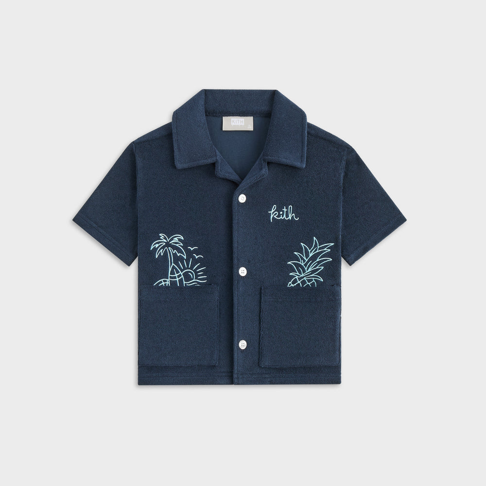 Kith Kids Novelty Terry Camp Shirt - Nocturnal | Kith Nocturnal