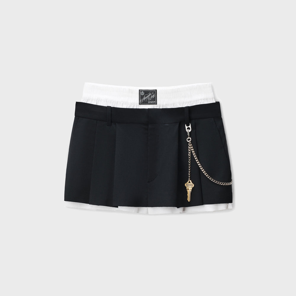 Alexander Wang Pre-Styled Pleated Skort with Chain - Black | Kith Black