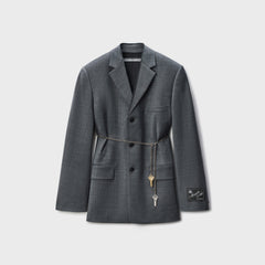 Alexander Wang Tailored Blazer with Chain - Dark Grey Melange | Kith Dark Grey Melange