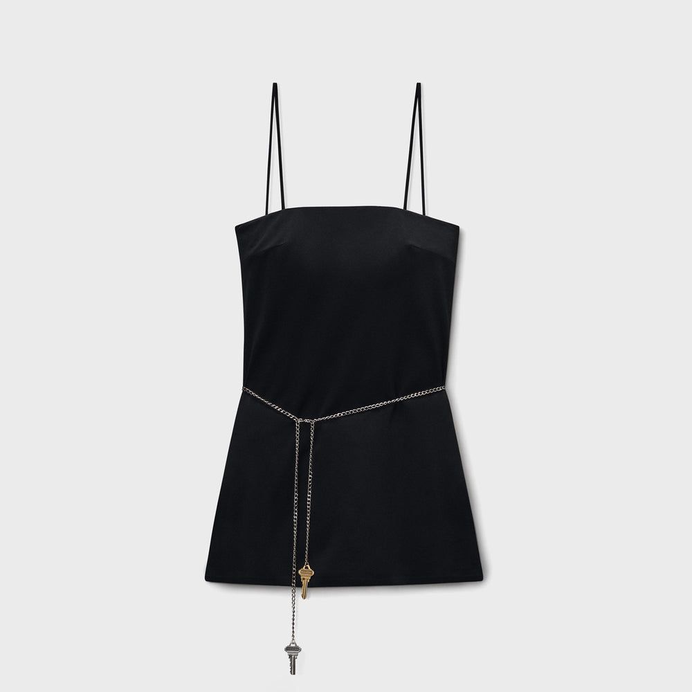 Alexander Wang Mini Dress with Built-in Shorts and Waist Chain - Black | Kith Black