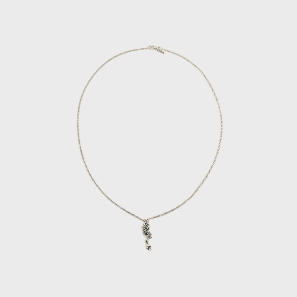 Emanuele Bicocchi Rose And Skull Pendant Necklace - Silver | Kith Silver