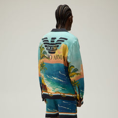 Giorgio Armani & Kith Ornamental Print Long Sleeve Thompson Camp Colla | Kith Multi