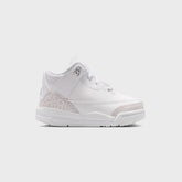 Nike TD Air Jordan 3 Retro - White / Metallic Silver / White | Kith White / Metallic Silver / White