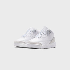 Nike TD Air Jordan 3 Retro - White / Metallic Silver / White | Kith White / Metallic Silver / White