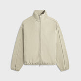 Essentials Modern Fit Fleece Track Jacket - Heather Stone / Cloud Whit | Kith Heather Stone / Cloud White