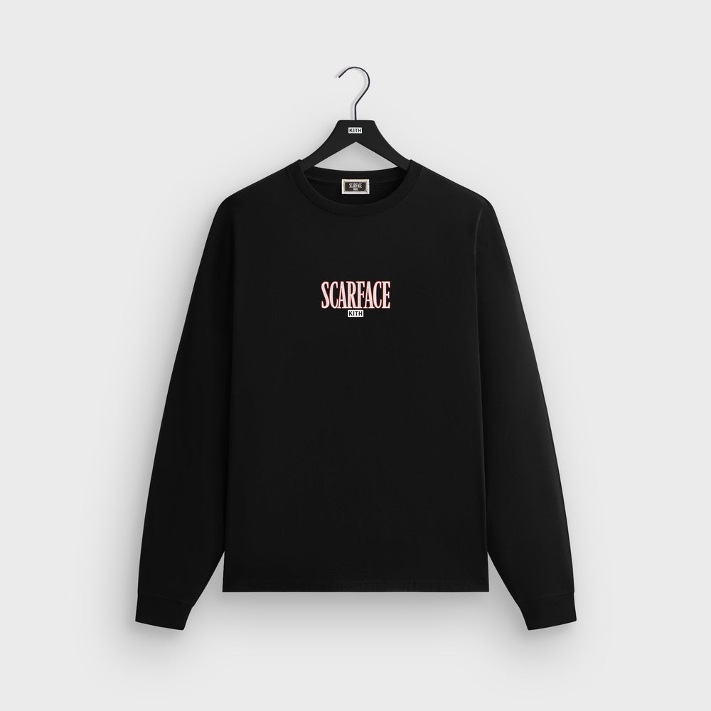 Kith for Scarface Tony Montana Long Sleeve Tee - Black | Kith Black