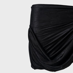 Siedres Tie Detailed Jersey Wrap Mini Skirt - Black | Kith Black