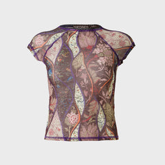 Siedres Printed Mesh Semi-Sheer Top - Multi | Kith Multi