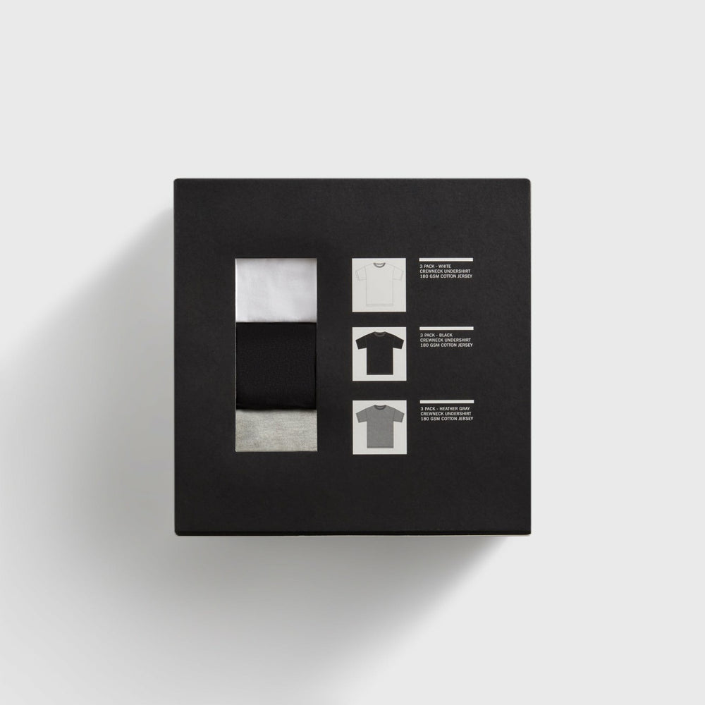 Kith 3-Pack Undershirt - White / Heather Grey / Black | Kith White / Heather Grey / Black