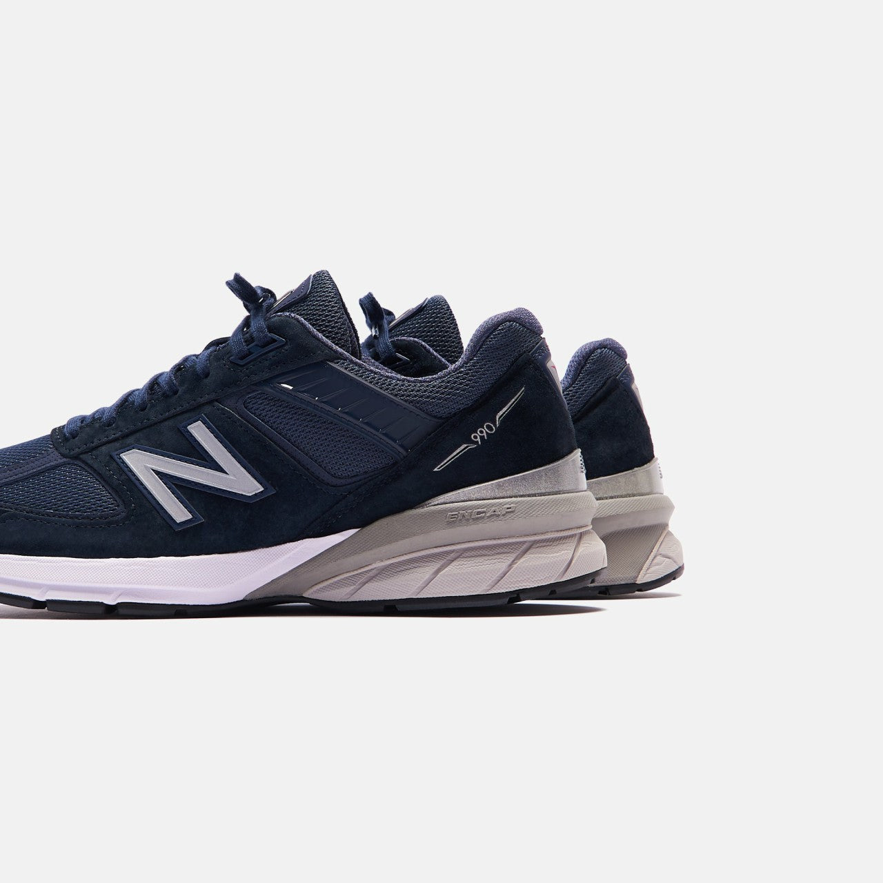 New Balance Made in USA 990 V5 - Navy / Silver | Kith Navy / Silver