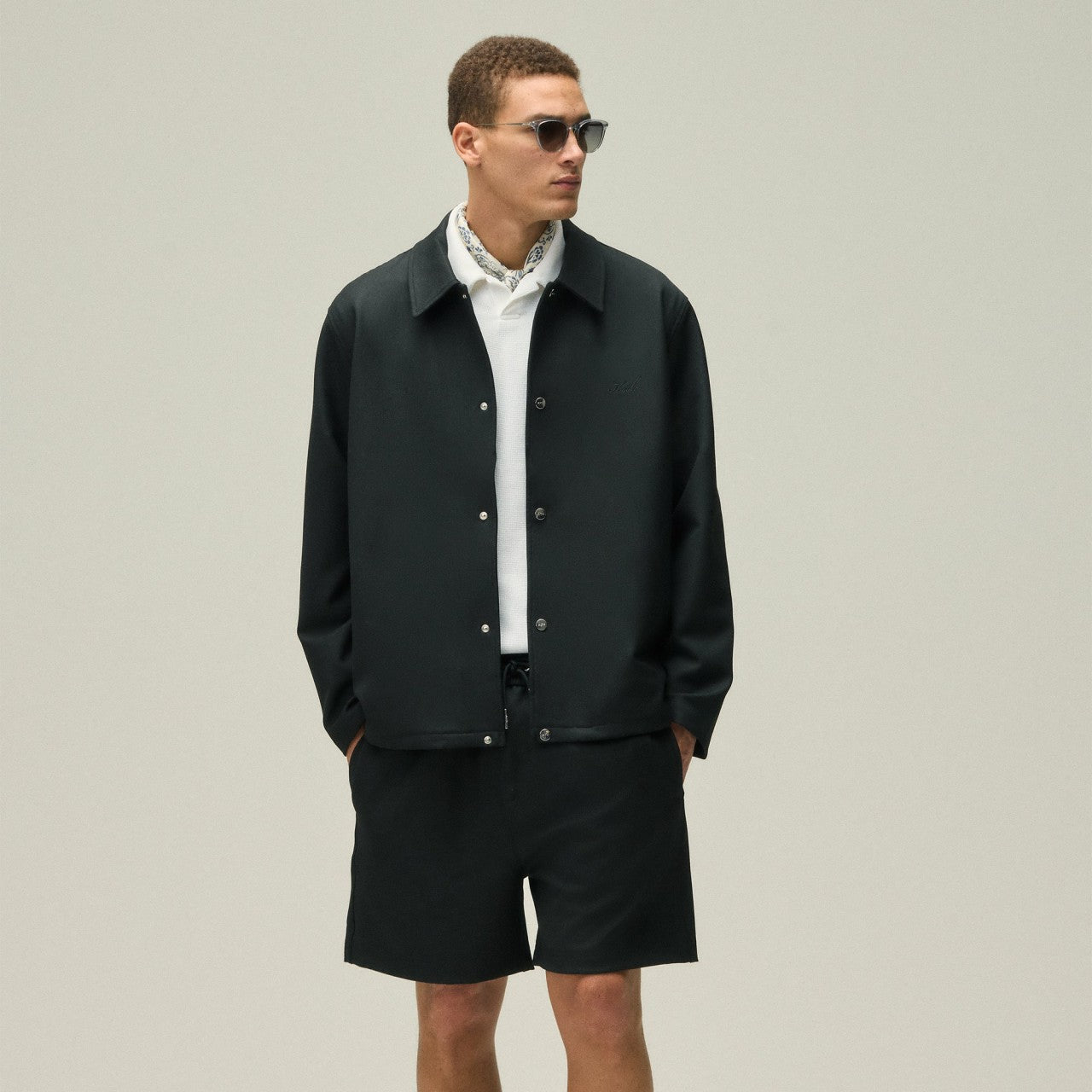 Kith Double Weave Coaches Jacket - Black | Kith Black