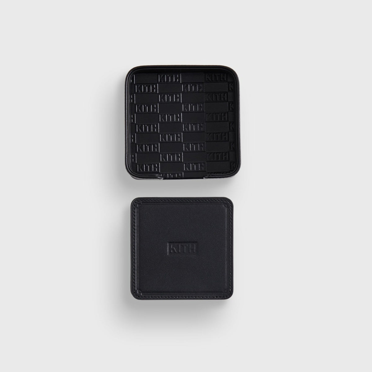 Kith Monogram Leather Coasters - Black | Kith Black