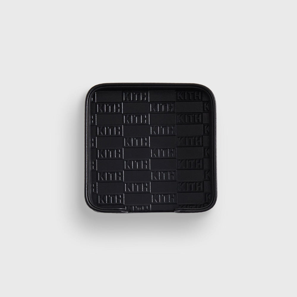 Kith Monogram Leather Coasters - Black | Kith Black