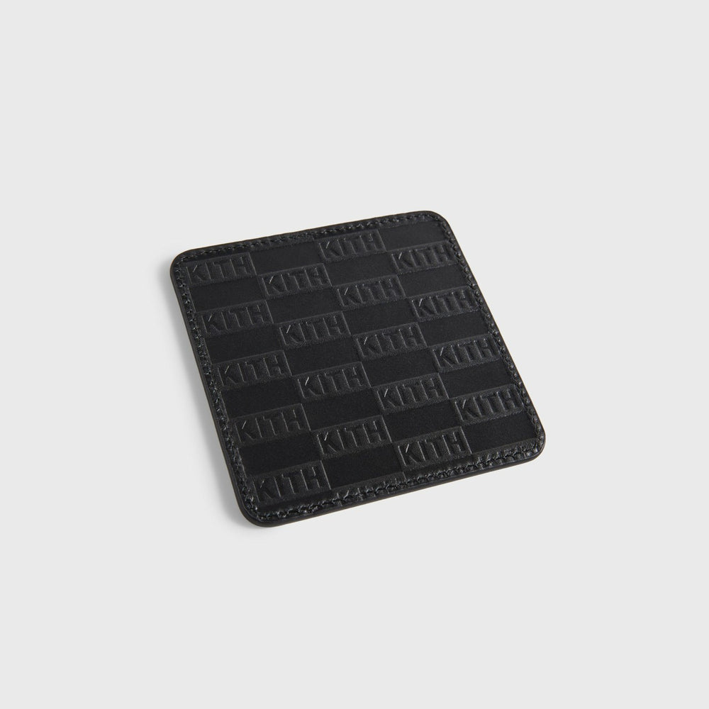 Kith Monogram Leather Coasters - Black | Kith Black