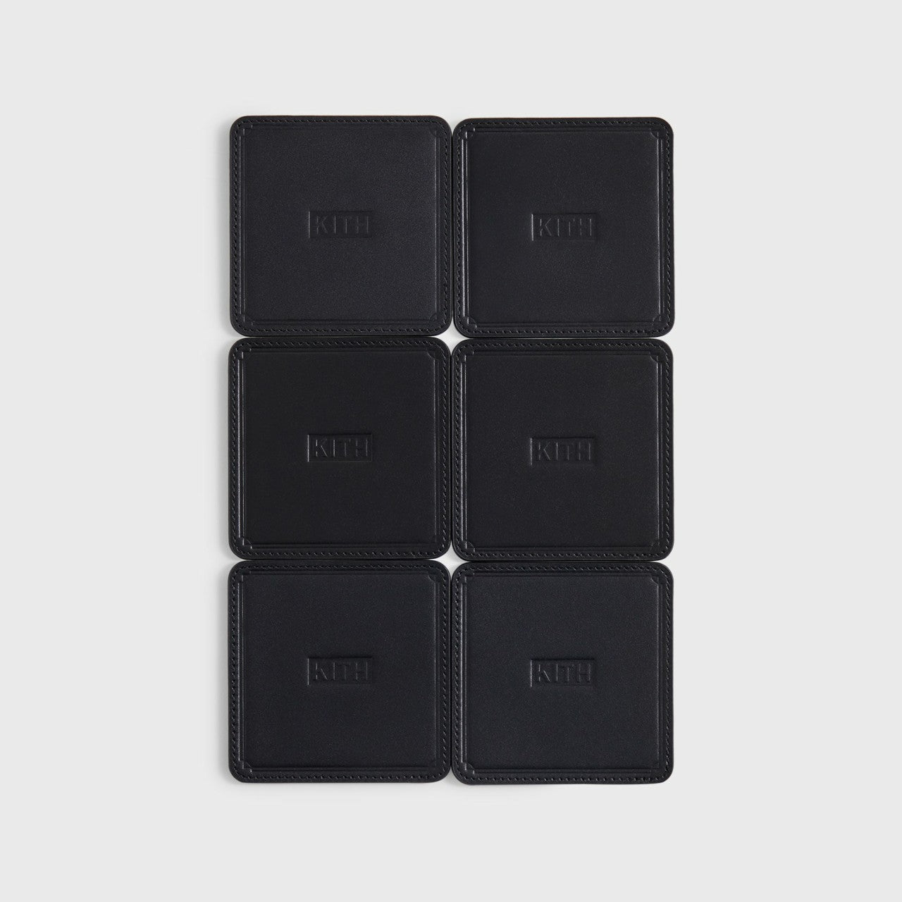 Kith Monogram Leather Coasters - Black | Kith Black
