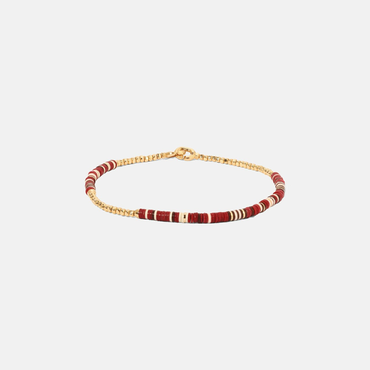 Maor Shine #2 Bracelet in Wine Pattern Beads with 18k Yellow Gold - Go | Kith Gold /Wine