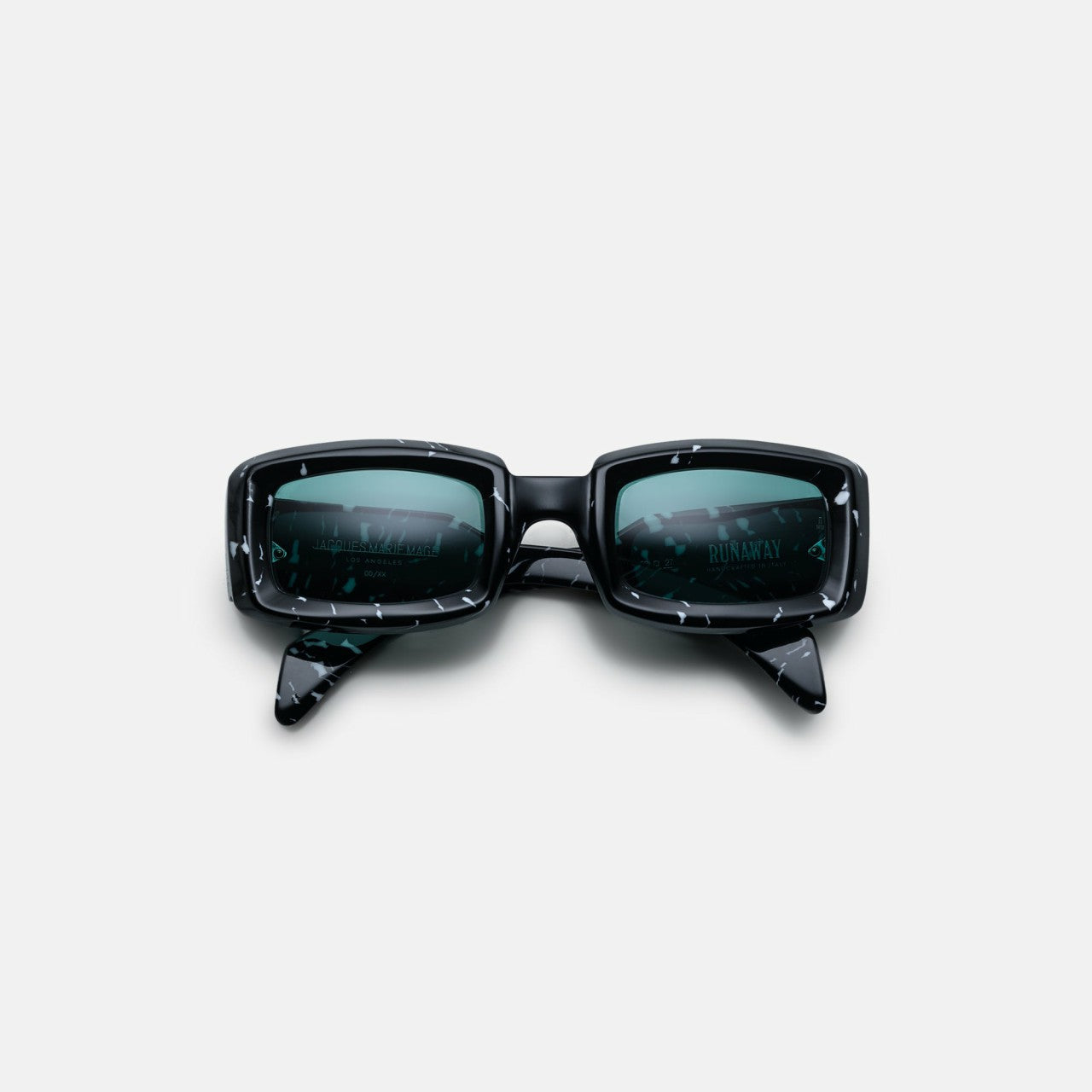 Jacques Marie Mage Runaway Marble Frame Seagreen Lens Silver Hardware | Kith Black