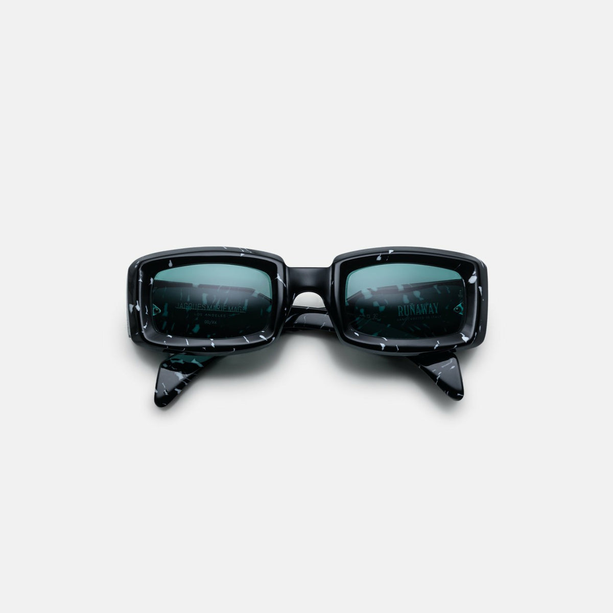 Jacques Marie Mage Runaway Marble Frame Seagreen Lens Silver Hardware | Kith Black